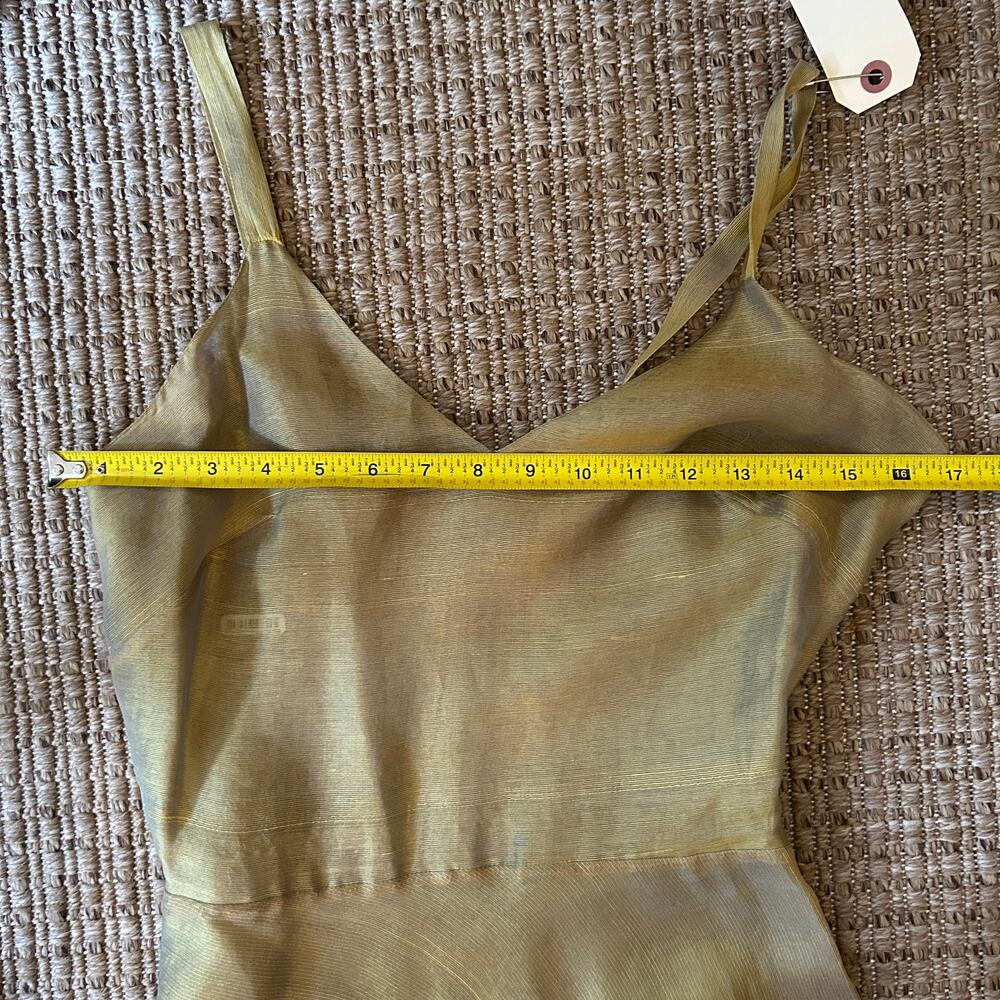 Vintage 50s Archival Metallic Tiered Slip Dress, Rare - Picture 11 of 13